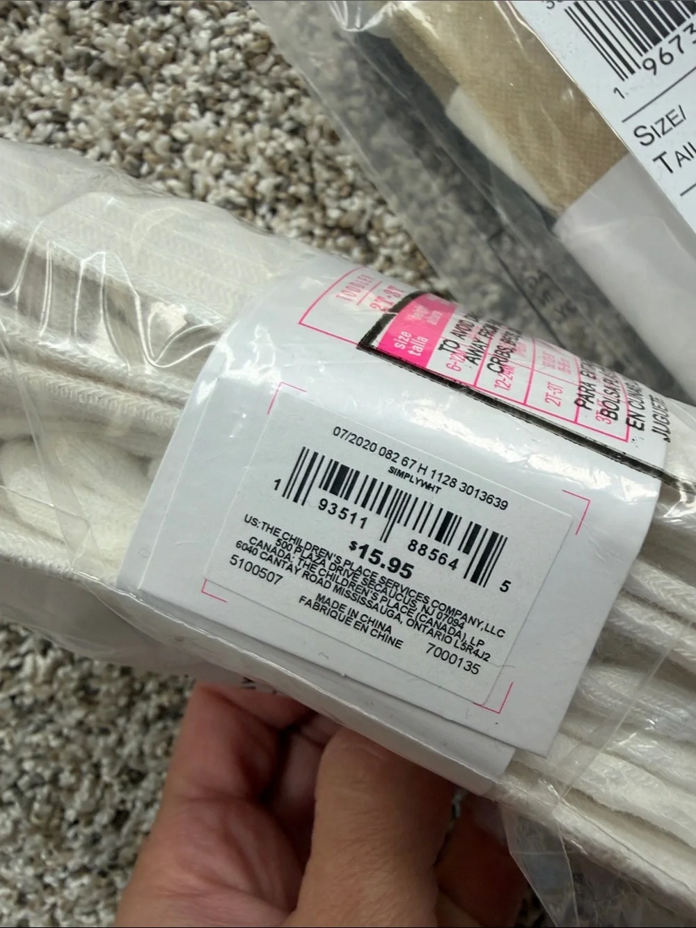 NWT 3 packs Children's Place/Gymboree Tights in White, Black, Cream, Gold 2T/3T